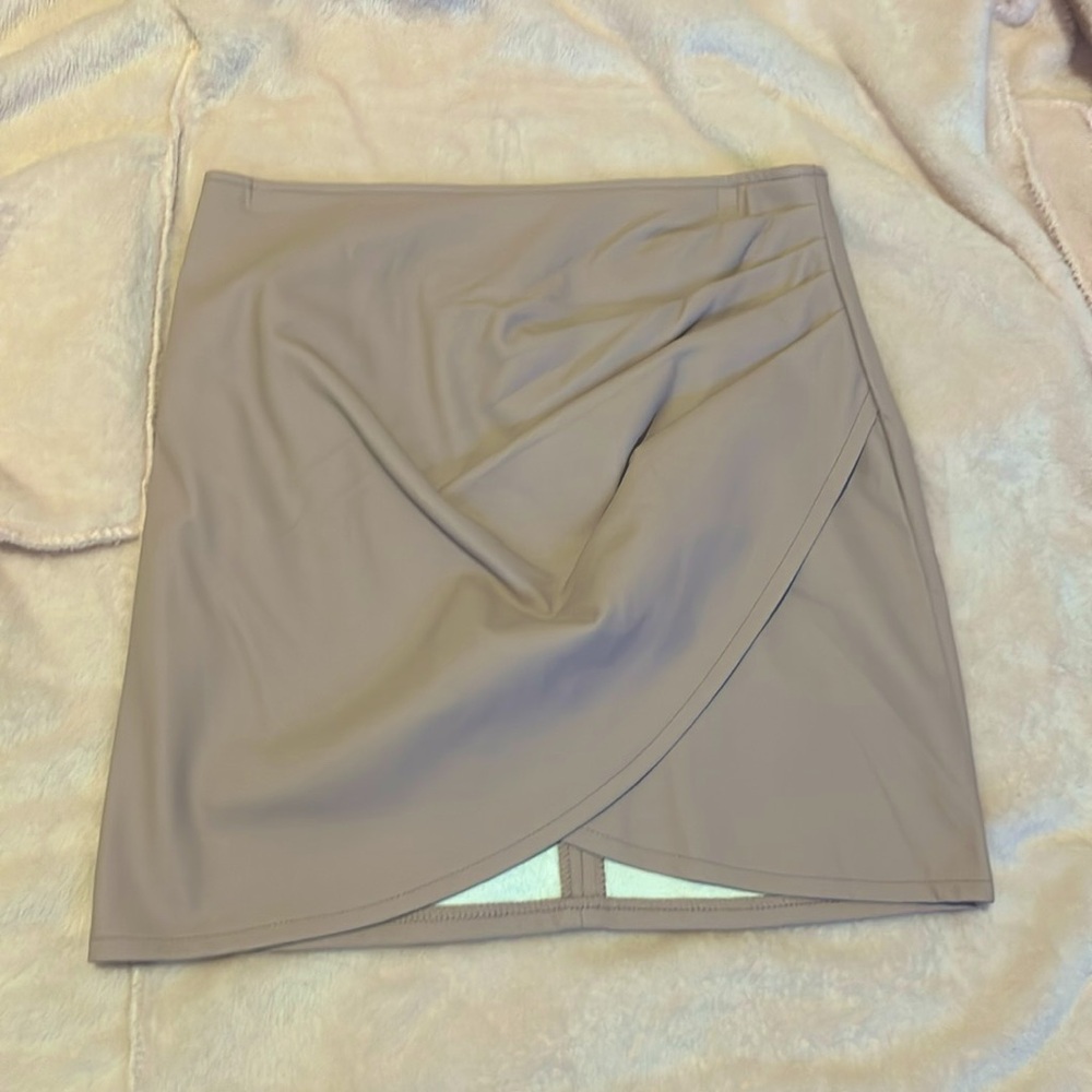 Dusty Rose Faux Leather Skirt